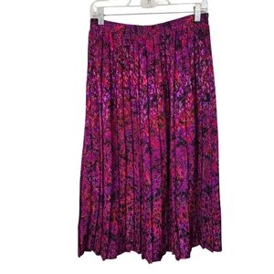Andrea Gayle Pleated Pink Purple Skirt M